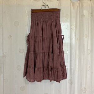Cotton Boho Maxi Skirt Tiered